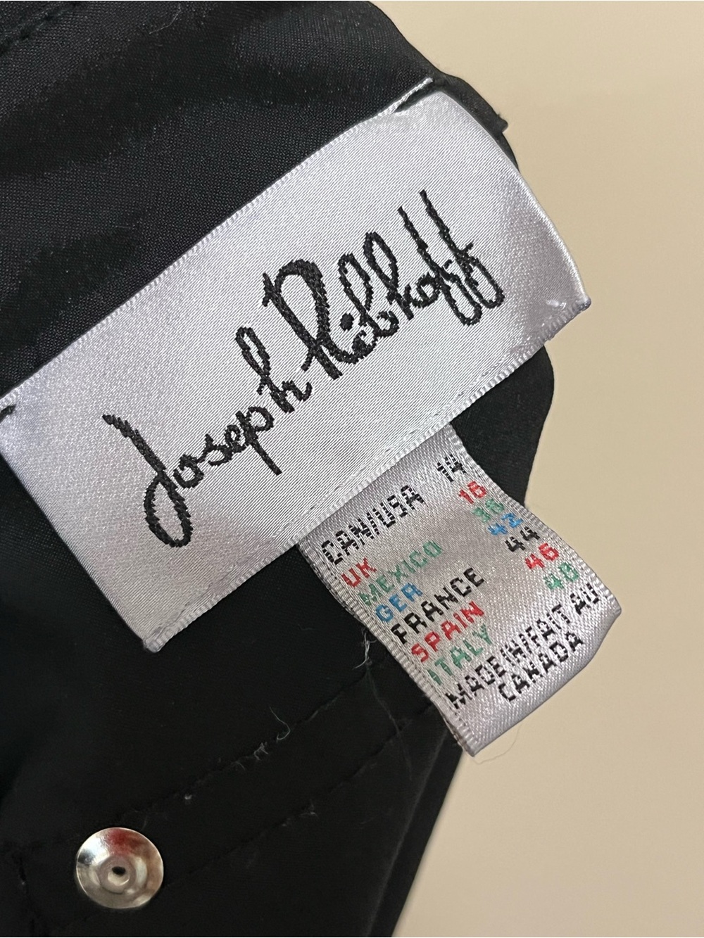 Joseph Ribkoff Unique Black Water Resistant Jacket Made in Canada π¨π¦ - Picture 7 of 11